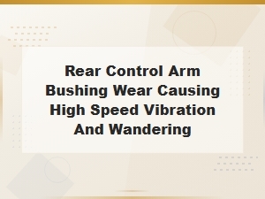 Rear Control Arm Bushing Wear: Causes of High Speed Vibration and Wandering